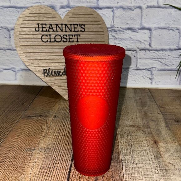 Starbucks Studded Tumble Venti Cup Red Jelly Coffee Cup Mug *has flaw - Picture 1 of 10